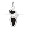 Designer Ammolite And Peridot Gemstone 925 Pendentif en argent massif